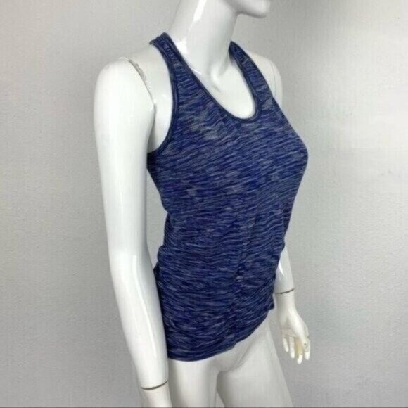 Athleta Blue Space Dye Racerback Performance Tank Top Medium Lightweight Stretch - Picture 2 of 5